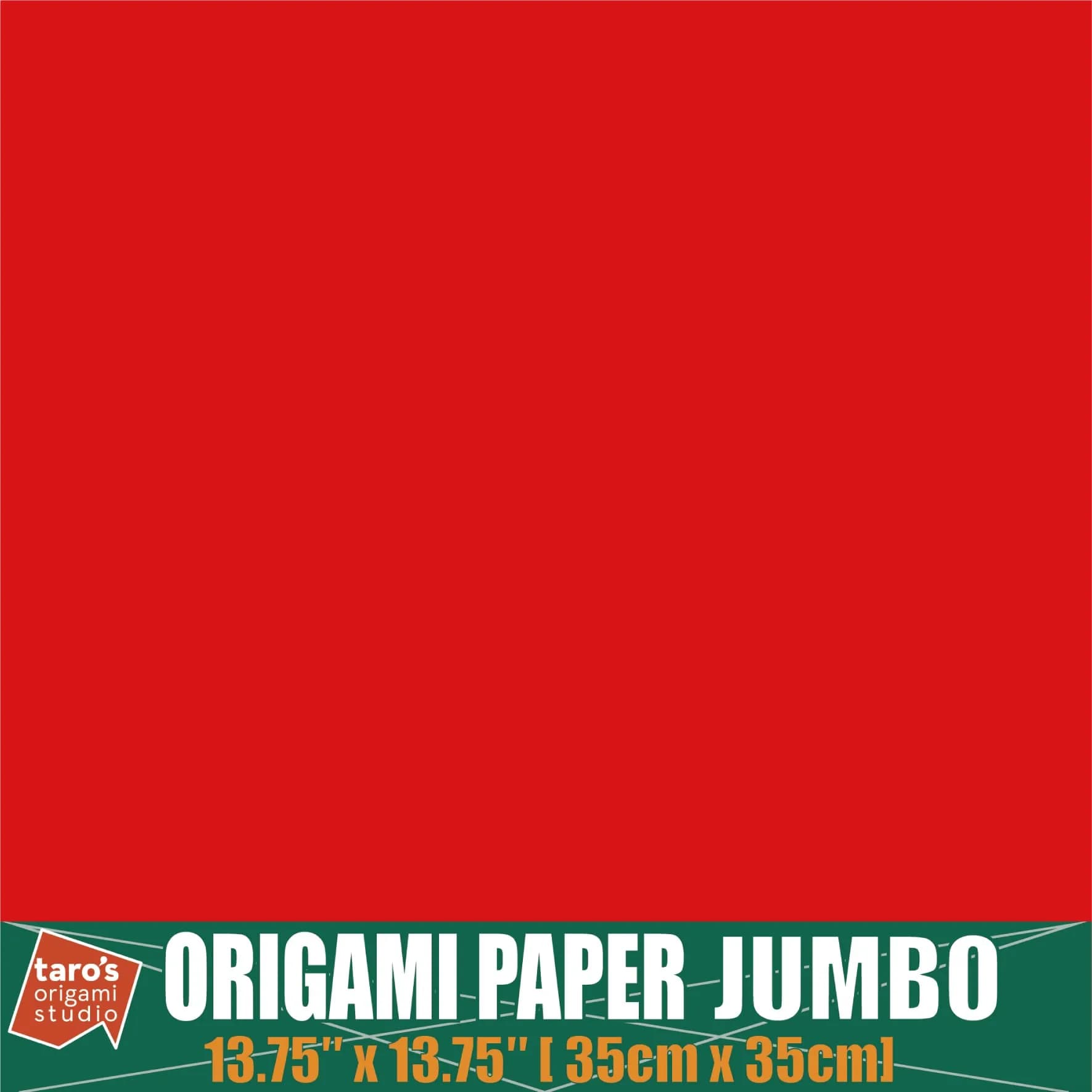 Taro's Origami Studio Jumbo Red Origami Paper 35cm (13.75 Inch) 25 Sheets | Easy Fold Premium Japanese Paper thumbnail 2