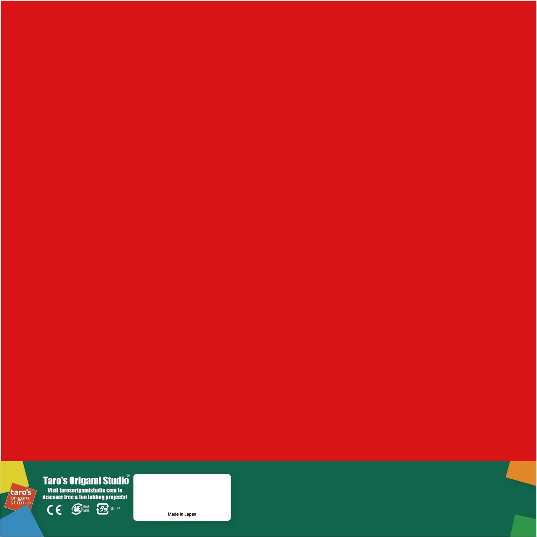 Taro's Origami Studio Jumbo Red Origami Paper 35cm (13.75 Inch) 25 Sheets | Easy Fold Premium Japanese Paper thumbnail 3