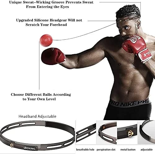 TOCO FREIDO Double End Punching Bag Kit with Reflex Ball & Pump, 4 inch (10 cm) Red PU Leather | For Boxing, MMA, Home Gym Training thumbnail 5