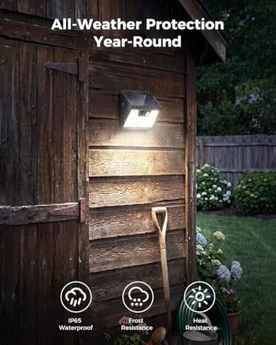 Peasur Solar Powered Wall Lights 8 Pack | 140 LED Motion Sensor Waterproof Security Lights thumbnail 2