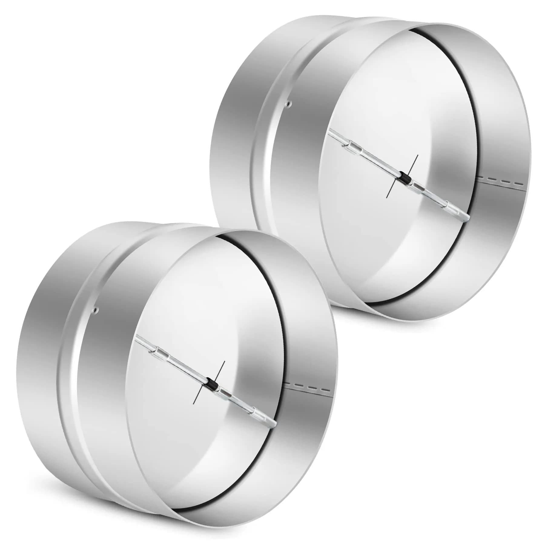 Kikerike 6 Inch (150mm) Backdraft Damper Duct Stopper - 2 Pcs | Prevents Air Recirculation - main product image