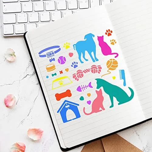 INFUNLY Cat and Dog Metal Stencils 15.6 cm (6.15") | Reusable Stainless Steel Templates for DIY Art Projects thumbnail 4