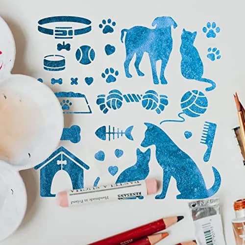 INFUNLY Cat and Dog Metal Stencils 15.6 cm (6.15") | Reusable Stainless Steel Templates for DIY Art Projects thumbnail 5
