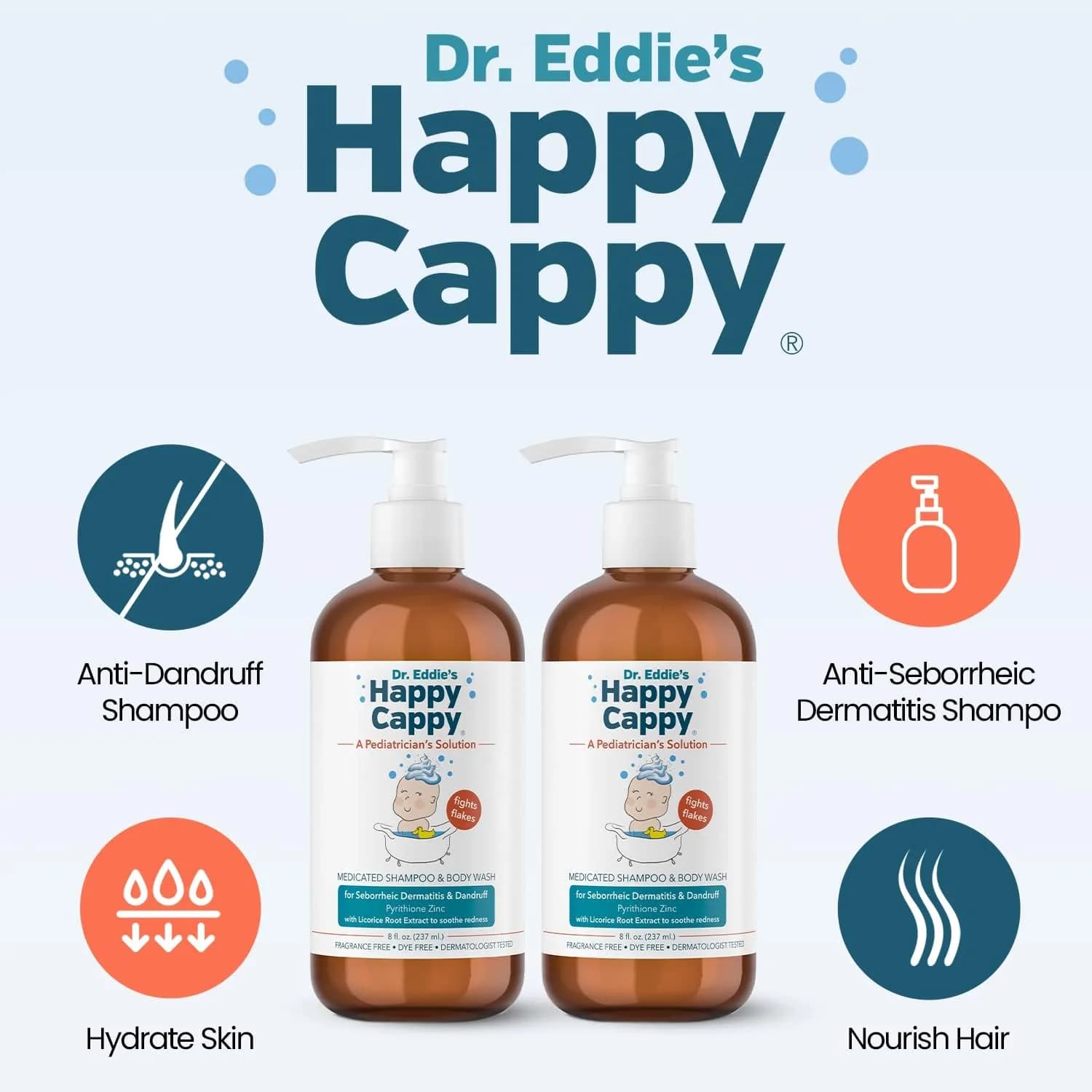 Happy Cappy Medicated Shampoo Only - 8 Fl Oz (Pack of 2) for Cradle Cap & Dandruff - view 2