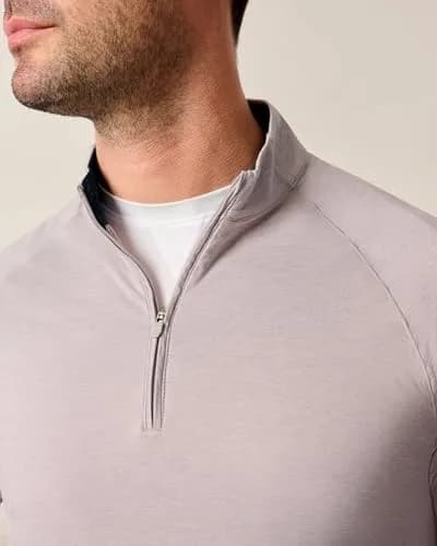 johnnie-O Freeborne Performance 1/4 Zip Pullover Seal/L | Lightweight, Stretch, Moisture-Wicking for Men thumbnail 2