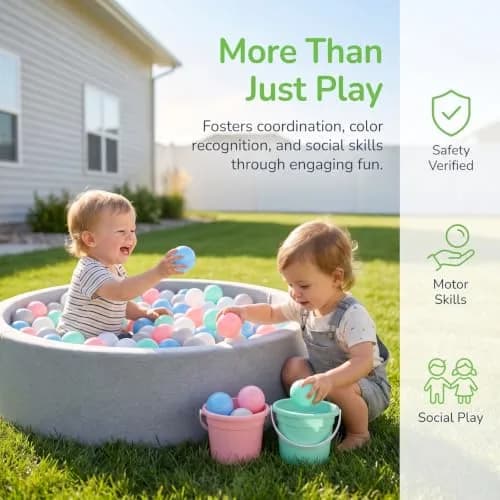 LANGXUN Plastic Ball Pit Balls for Baby Toddler Kids | 100 pcs, 2.2" Diameter, BPA-Free thumbnail 8