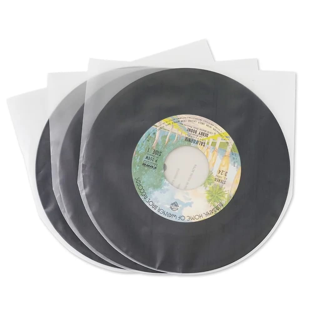 sdroceRyaM 100PCS 10 Inches Vinyl Record Inner Sleeves | Anti Static Round Bottom Protective Sleeves for LP Vinyl Record - main product image
