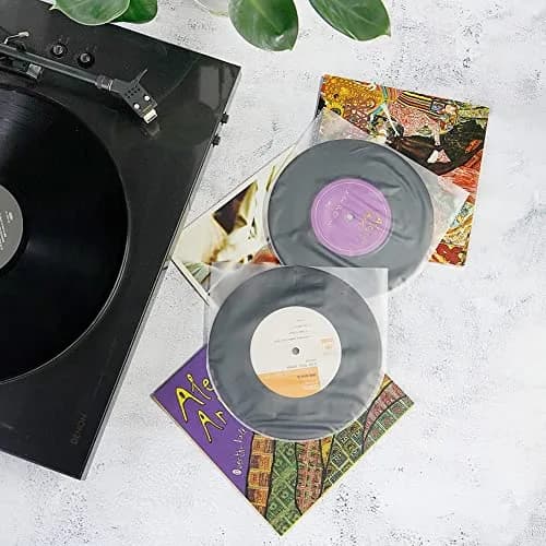 sdroceRyaM 100PCS 10 Inches Vinyl Record Inner Sleeves | Anti Static Round Bottom Protective Sleeves for LP Vinyl Record thumbnail 4