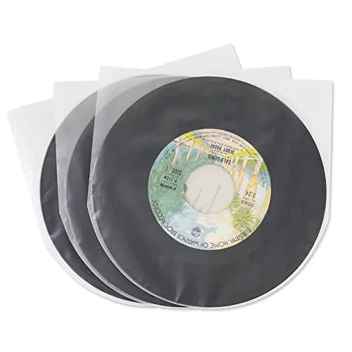 sdroceRyaM 100PCS 10 Inches Vinyl Record Inner Sleeves | Anti Static Round Bottom Protective Sleeves for LP Vinyl Record thumbnail 1