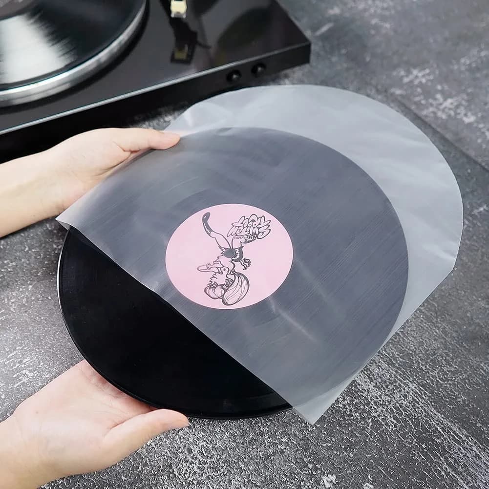 sdroceRyaM 100PCS 10 Inches Vinyl Record Inner Sleeves | Anti Static Round Bottom Protective Sleeves for LP Vinyl Record - view 2