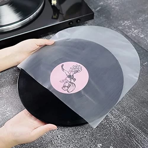 sdroceRyaM 100PCS 10 Inches Vinyl Record Inner Sleeves | Anti Static Round Bottom Protective Sleeves for LP Vinyl Record thumbnail 2