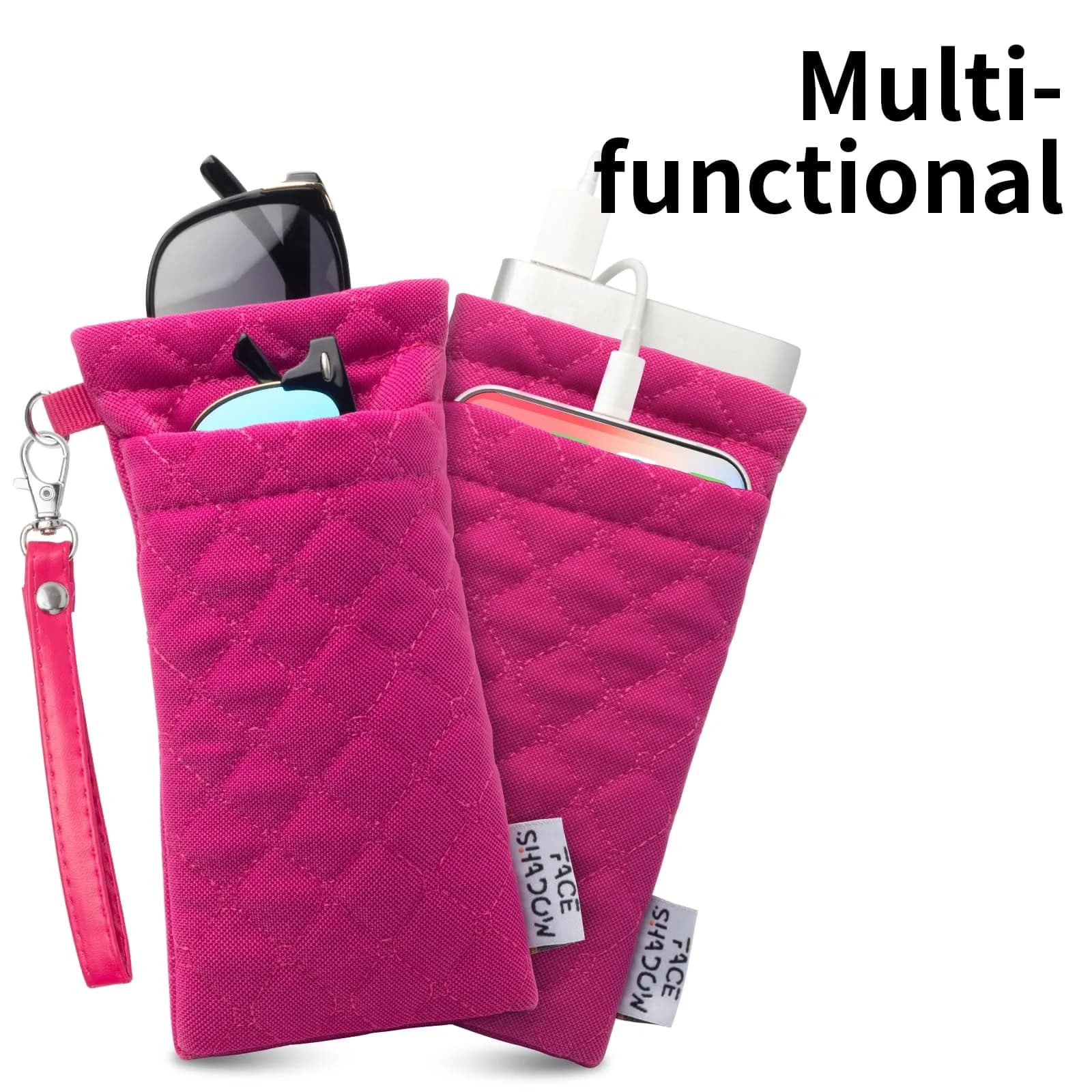 Face Shadow Double Glasses Case Soft Eyeglass Case for Women & Men | Holds Two Pairs - view 6