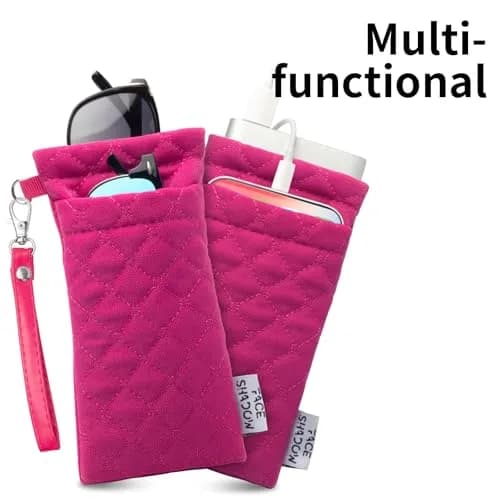 Face Shadow Double Glasses Case Soft Eyeglass Case for Women & Men | Holds Two Pairs thumbnail 6