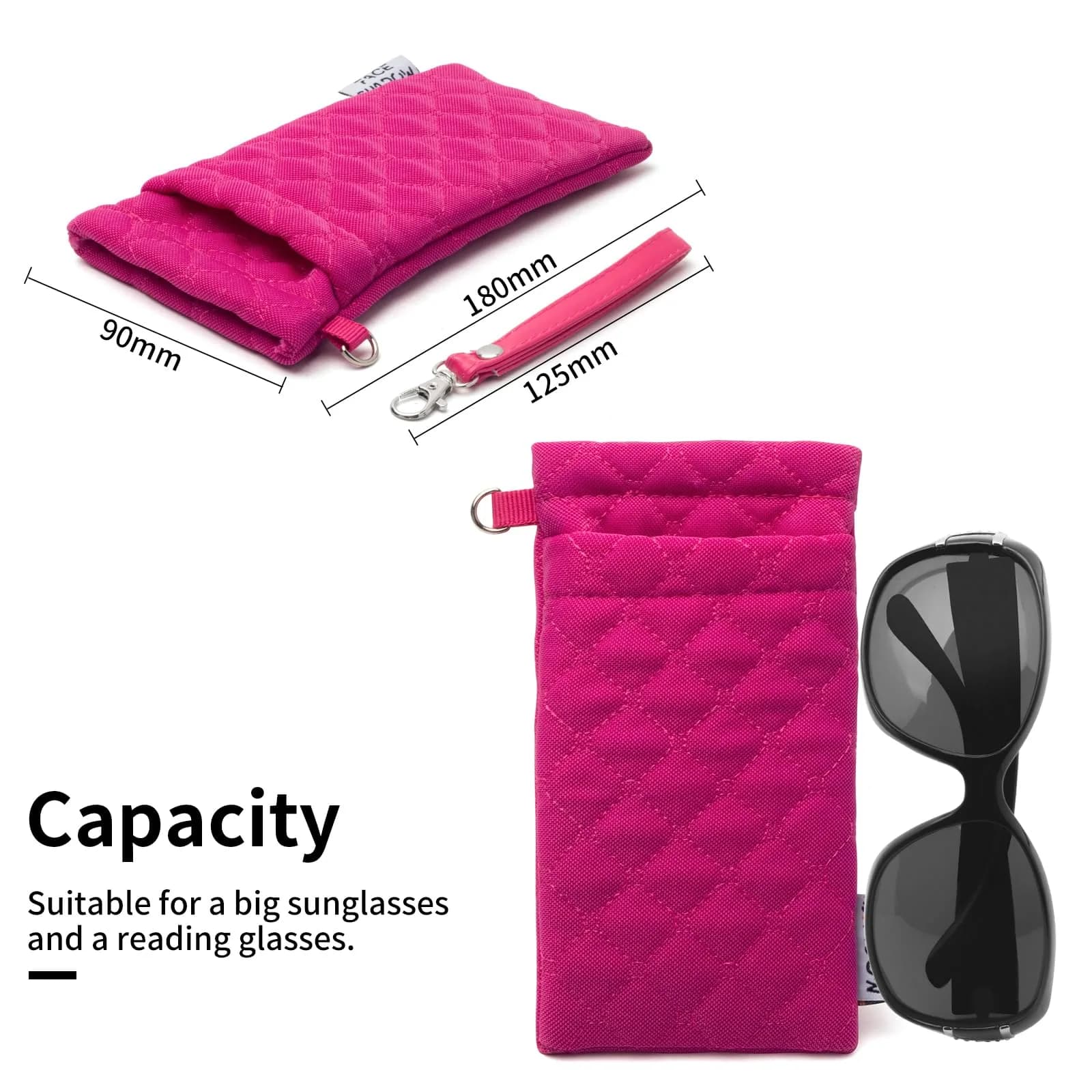 Face Shadow Double Glasses Case Soft Eyeglass Case for Women & Men | Holds Two Pairs - view 3