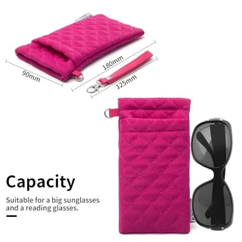 Face Shadow Double Glasses Case Soft Eyeglass Case for Women & Men | Holds Two Pairs thumbnail 3