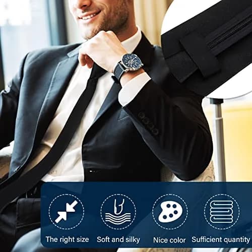 Unittype Classic 24 Pcs Zipper Pre-tied Neckties Assorted Colors | Adjustable & Stylish (70-120 chars) thumbnail 4