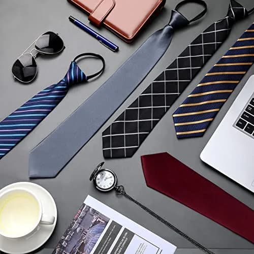Unittype Classic 24 Pcs Zipper Pre-tied Neckties Assorted Colors | Adjustable & Stylish (70-120 chars) thumbnail 5