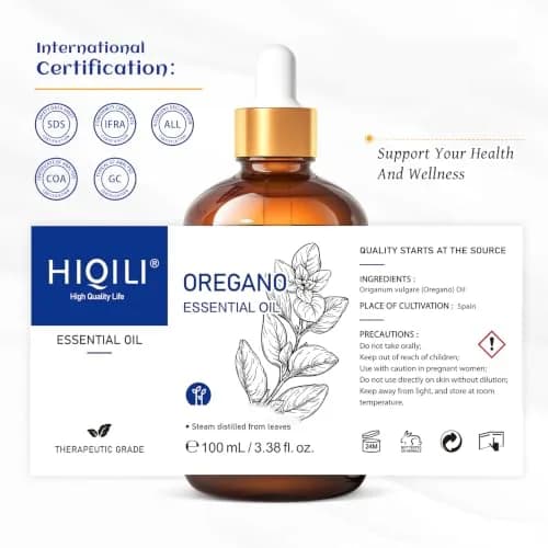 HIQILI Oregano Essential Oil for Diffuser - 100ml (3.38 Fl Oz) | Steam Distilled, Pure & Natural thumbnail 8