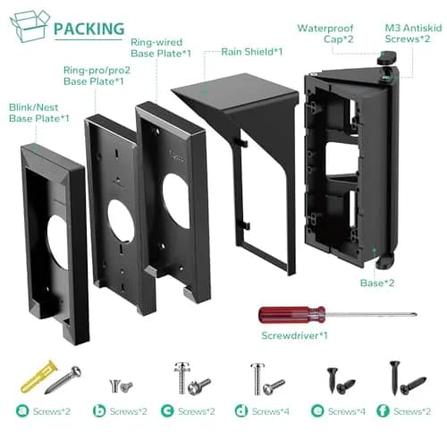 OLAIKE Adjustable Doorbell Angle Mount 30-60 Degree | Fits Ring, Nest, Blink Video Doorbells | 7.6cm (3in) Width thumbnail 6