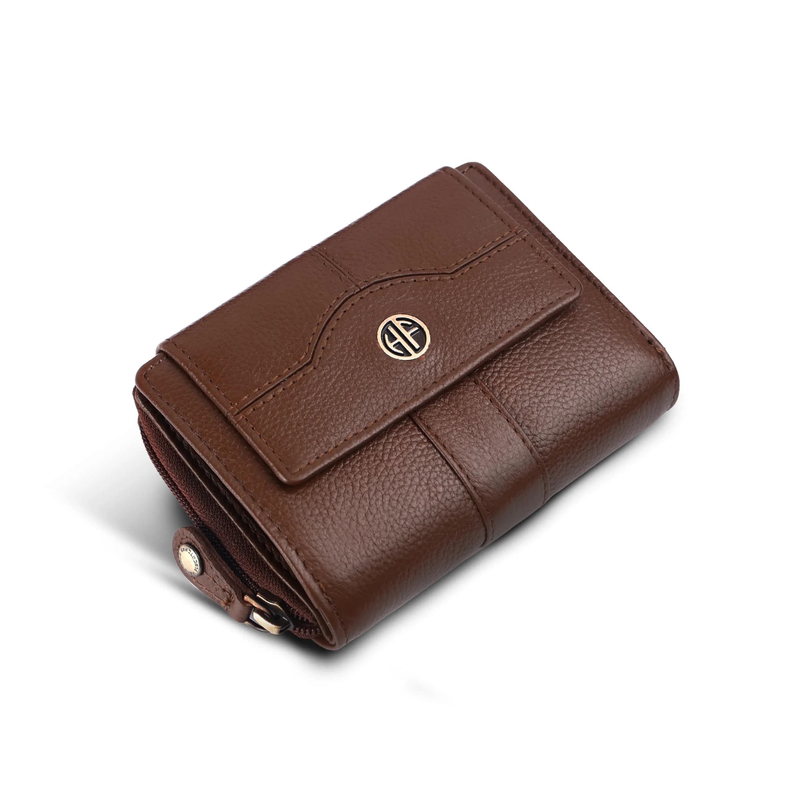 HAMMONDS FLYCATCHER Genuine Leather Ladies Wallet with 14 Card Slots & RFID Blocking | Clutch Purse for Women, Brushwood, M - main product image