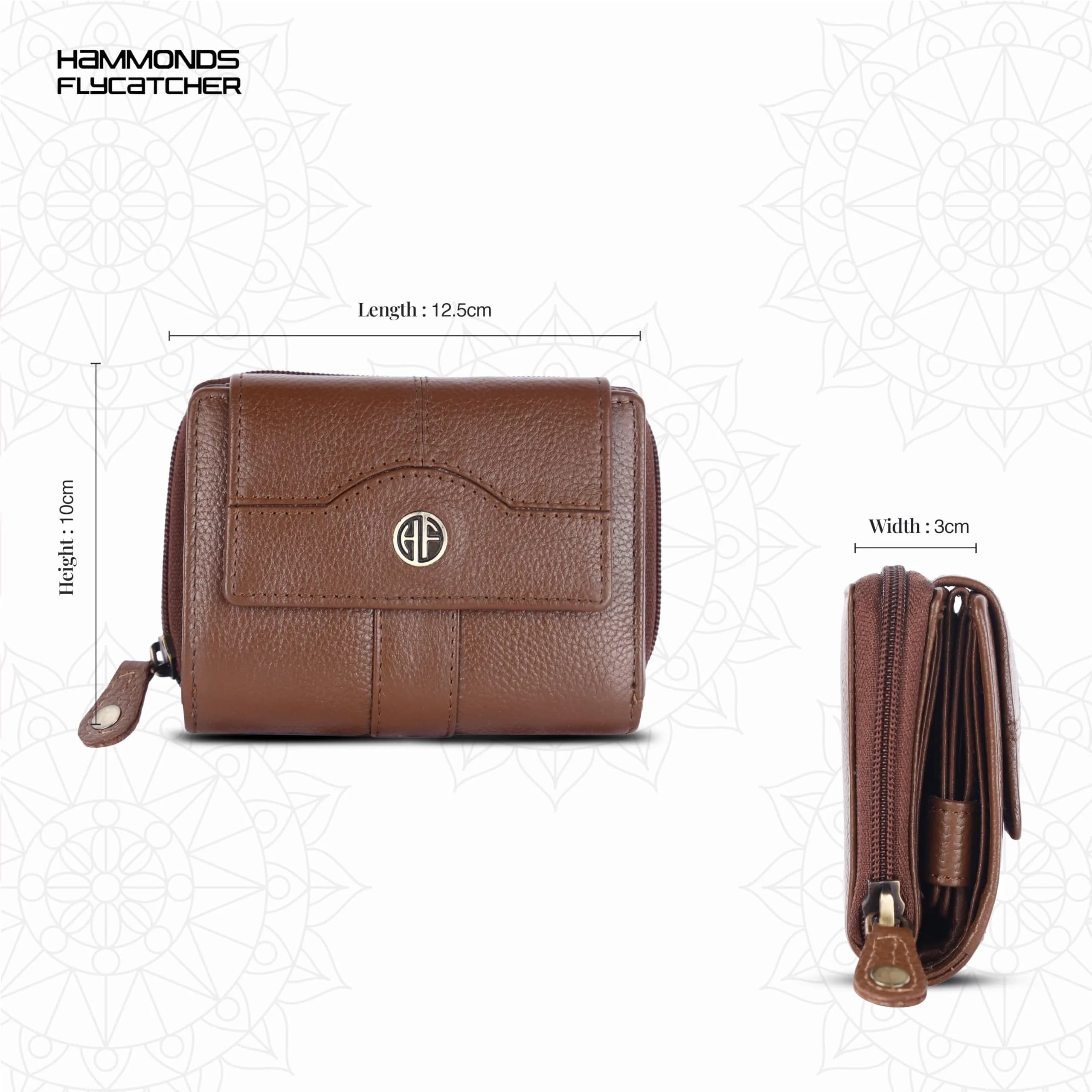 HAMMONDS FLYCATCHER Genuine Leather Ladies Wallet with 14 Card Slots & RFID Blocking | Clutch Purse for Women, Brushwood, M - view 5