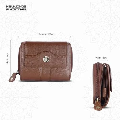 HAMMONDS FLYCATCHER Genuine Leather Ladies Wallet with 14 Card Slots & RFID Blocking | Clutch Purse for Women, Brushwood, M thumbnail 5
