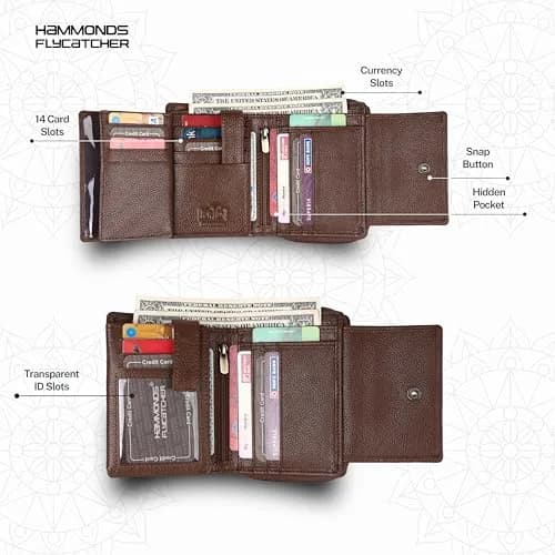 HAMMONDS FLYCATCHER Genuine Leather Ladies Wallet with 14 Card Slots & RFID Blocking | Clutch Purse for Women, Brushwood, M thumbnail 3