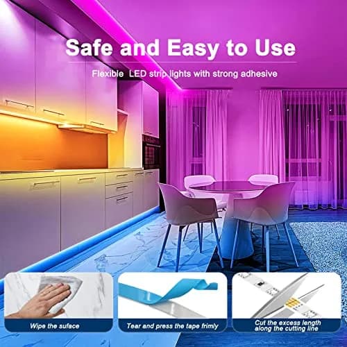 echosari Battery Powered RGB LED Strip Lights 2m (6.6ft) | Color Changing TV Backlights with Remote & Timer thumbnail 4