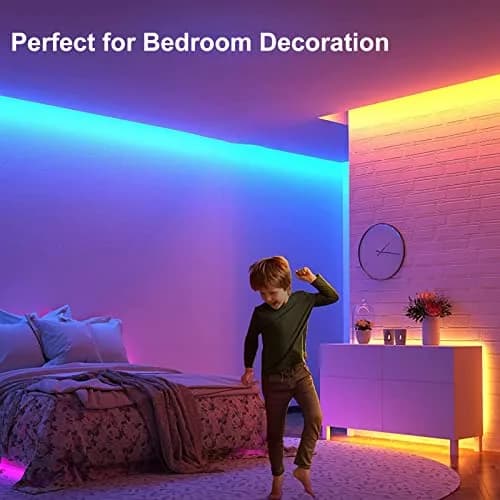 echosari Battery Powered RGB LED Strip Lights 2m (6.6ft) | Color Changing TV Backlights with Remote & Timer thumbnail 6