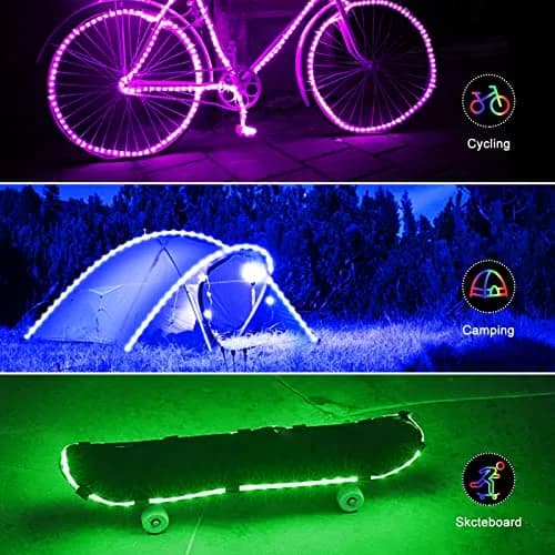 echosari Battery Powered RGB LED Strip Lights 2m (6.6ft) | Color Changing TV Backlights with Remote & Timer thumbnail 2