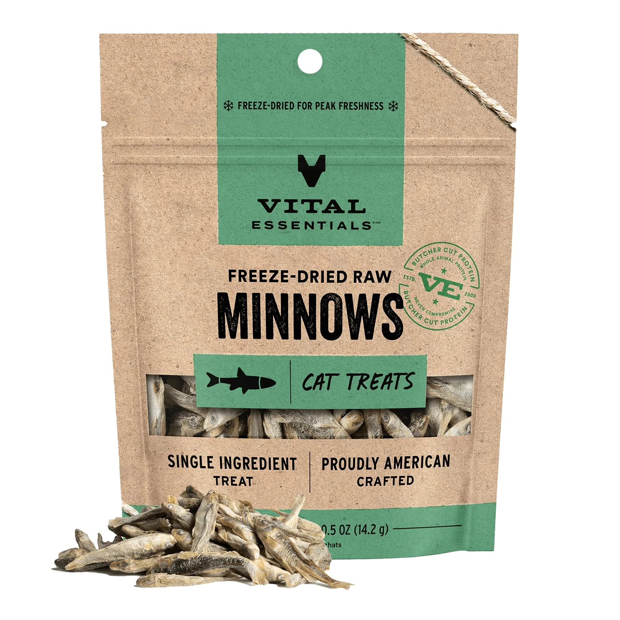 Vital Essentials Freeze Dried Minnows Cat Treats 0.5 oz (14 g) | Single Ingredient Protein Snack - main product image