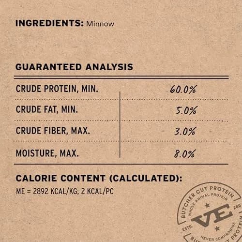 Vital Essentials Freeze Dried Minnows Cat Treats 0.5 oz (14 g) | Single Ingredient Protein Snack thumbnail 3