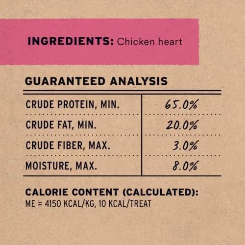 Vital Essentials Freeze Dried Raw Chicken Hearts Cat Treats 0.8 oz (22.7 g) | High Protein Single Ingredient Snack thumbnail 3