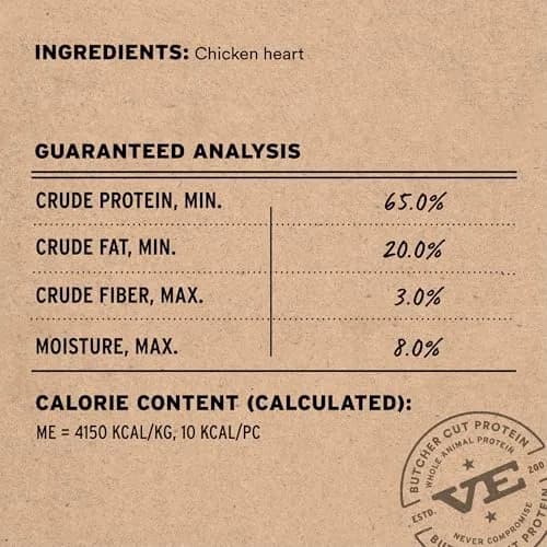 Vital Essentials Freeze Dried Raw Chicken Hearts Cat Treats 0.8 oz (22.7 g) | High Protein Single Ingredient Snack thumbnail 3