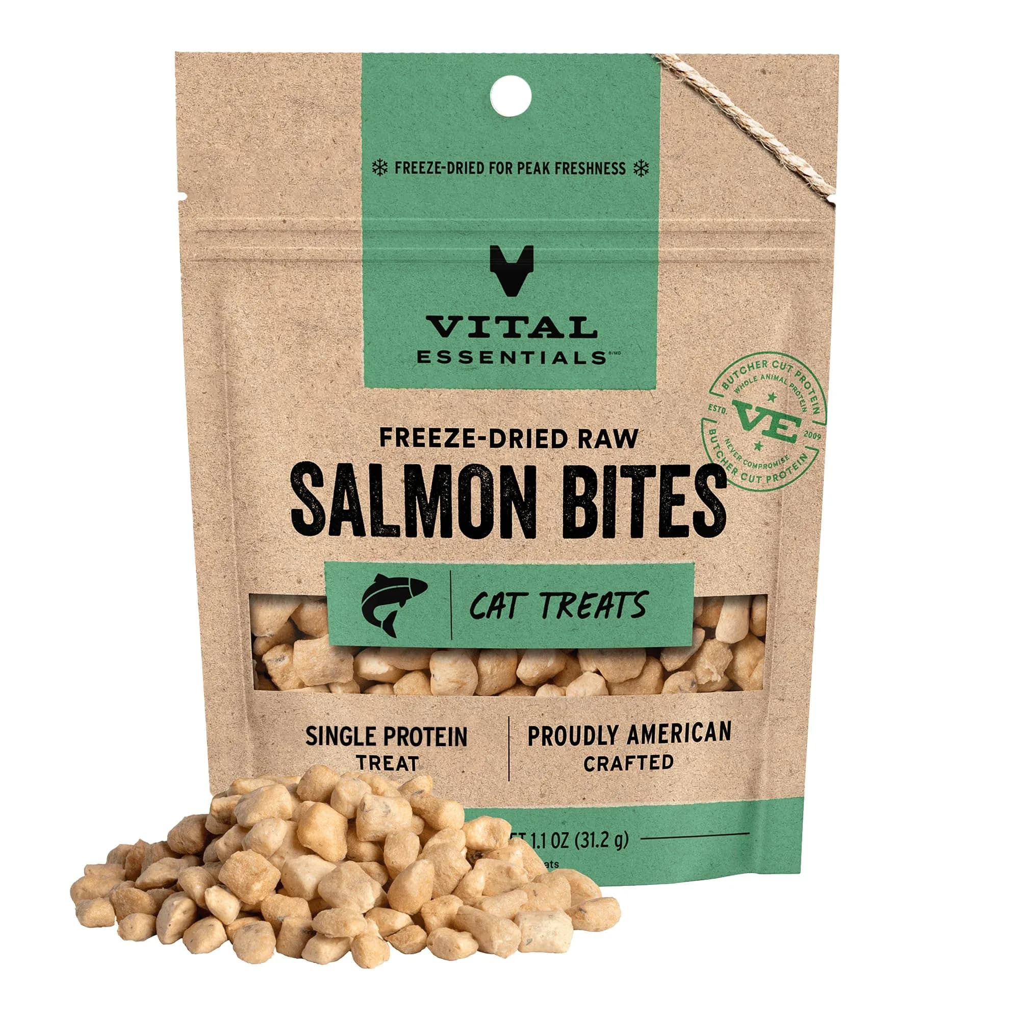 Vital Essentials Freeze Dried Raw Rabbit Cat Treats 1.8 oz (51 g) | High Protein for Feline Vitality — Salmon