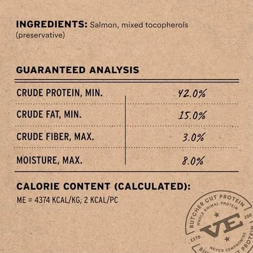 Vital Essentials Freeze Dried Salmon Cat Treats 1.1 oz (31 g) | High Protein Raw Cat Food thumbnail 3