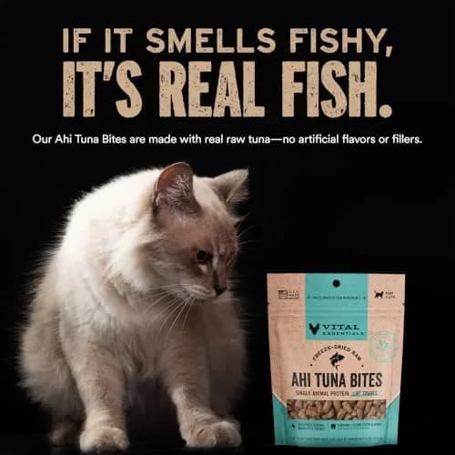 Vital Essentials Freeze Dried Ahi Tuna Cat Treats 1.1 oz (31 g) | High Protein Raw Cat Food thumbnail 2