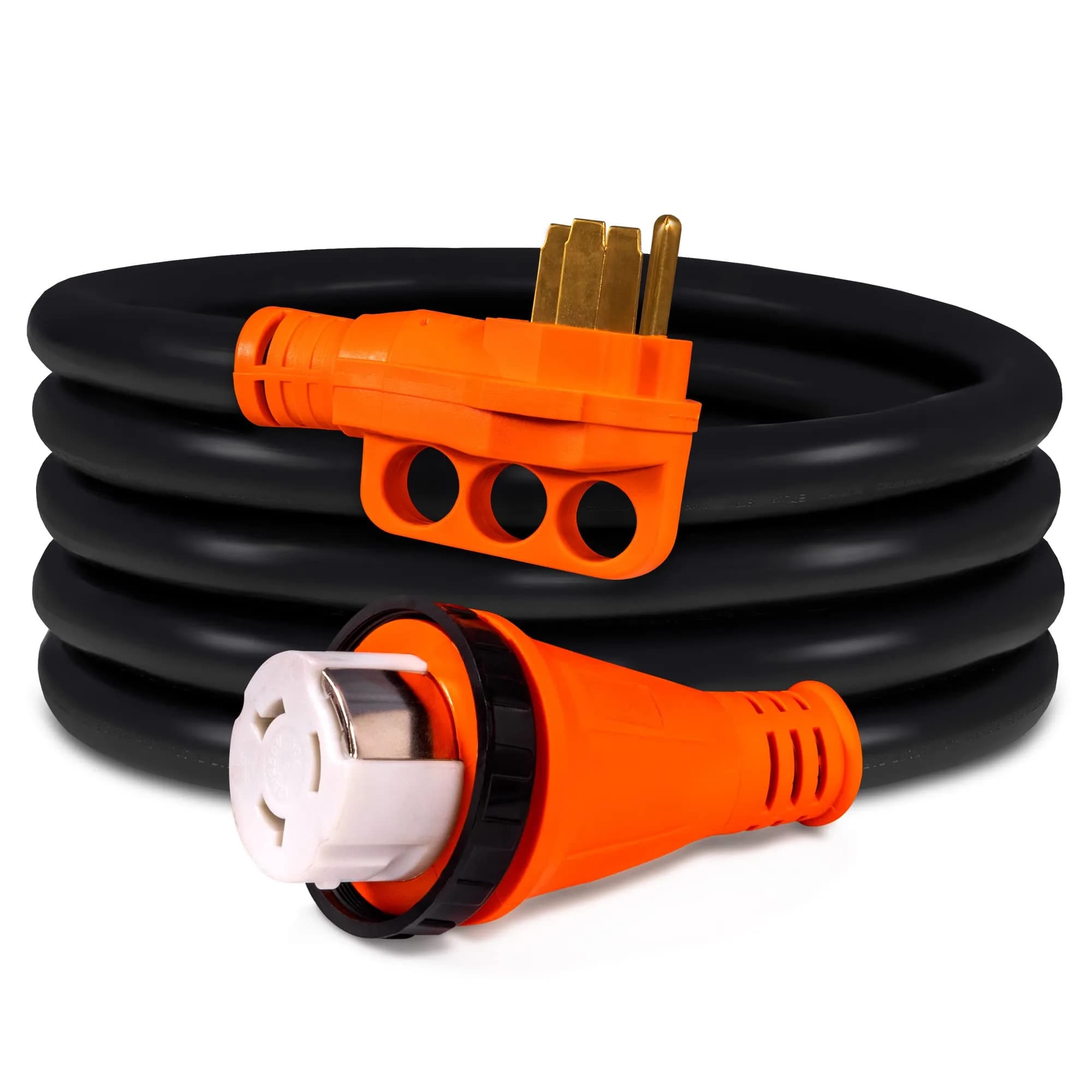 ONLINE LED STORE 50ft 50 Amp RV Extension Cord 125/250V Twist Lock 6 Gauge 4 Prong | Heavy-Duty Power Cable for RVs — 15 Feet / 50A - SS2-50R