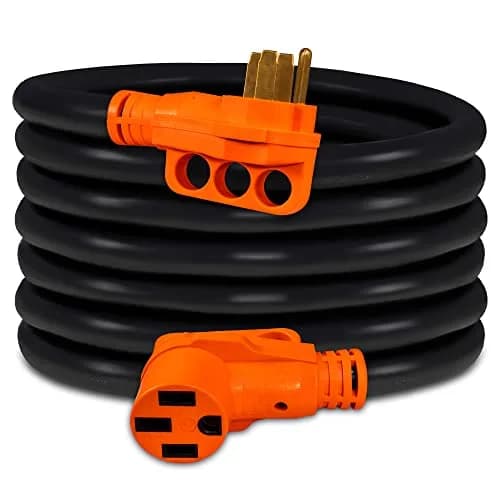 ONLINE LED STORE 25ft 50 Amp RV Extension Cord 125/250V NEMA 14-50 6 Gauge 4 Prong | Heavy-Duty Power Cable for RVs thumbnail 1