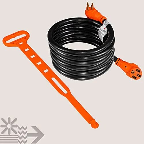 ONLINE LED STORE 25ft 50 Amp RV Extension Cord 125/250V NEMA 14-50 6 Gauge 4 Prong | Heavy-Duty Power Cable for RVs thumbnail 8