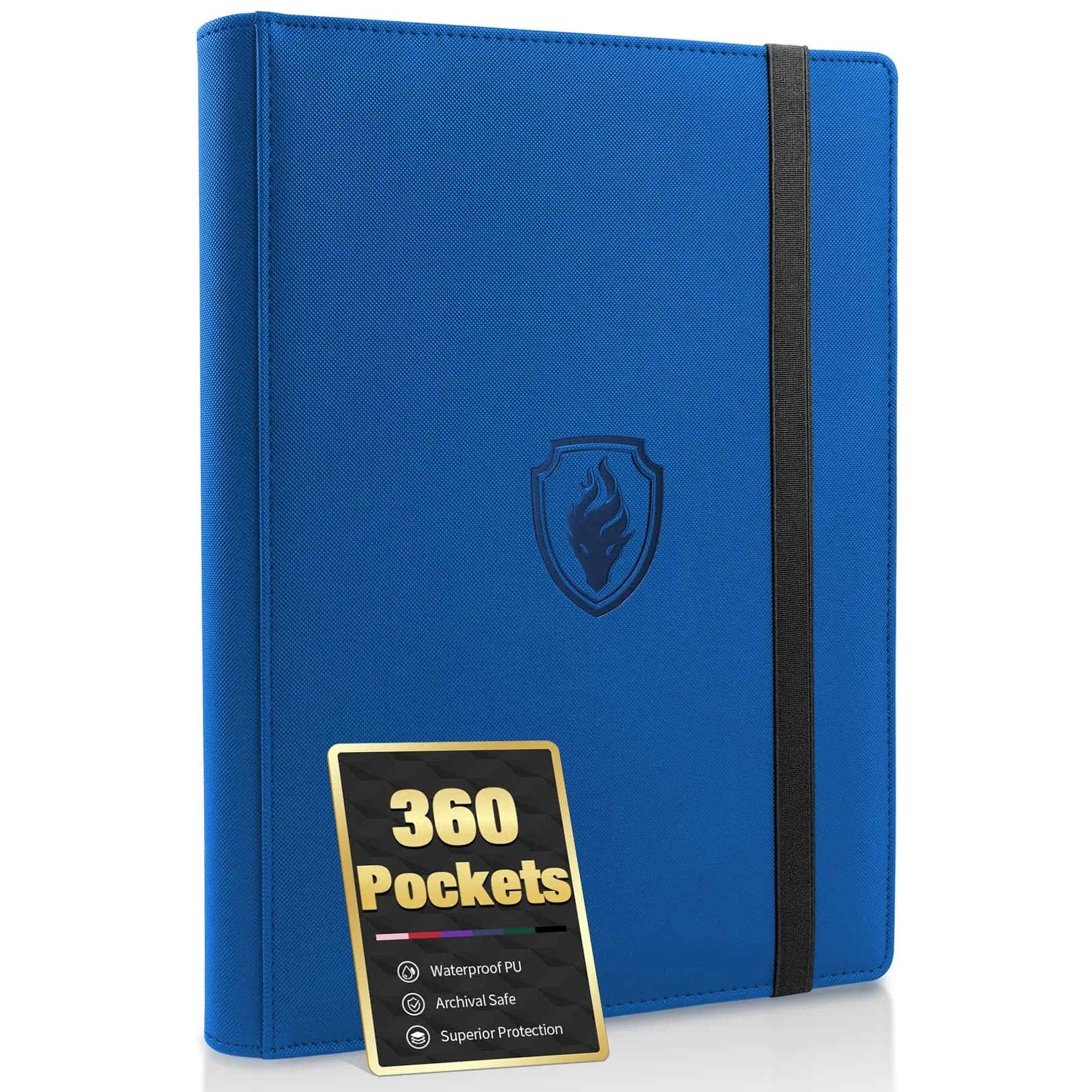 Fabmaker 9 Pocket Card Binder for 360 Cards, Royal Blue | Large Capacity Archival Safe Display Album - main product image