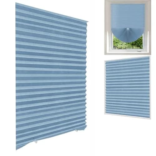 Jlong Cordless Pleated Paper Shades 35.4"W x 59"H | No-Drill Temporary Window Coverings thumbnail 1