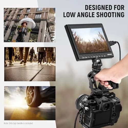 NEEWER Top Handle and NATO Rail Kit, Comfort Silicone Grip with Quick Release NATO Clamp, 3 Cold Shoes and 1/4" 3/8" ARRI Threads, CA008 | Compatible with SmallRig Camera Cage thumbnail 7
