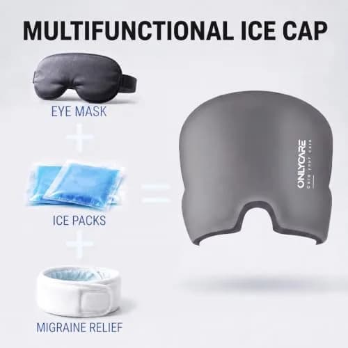 ONLYCARE Migraine Relief Cap, Headache Relief Cold Cap with Odorless Gel | Ergonomic Hot & Cold Therapy for Migraines thumbnail 7