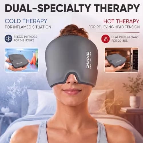 ONLYCARE Migraine Relief Cap, Headache Relief Cold Cap with Odorless Gel | Ergonomic Hot & Cold Therapy for Migraines thumbnail 2
