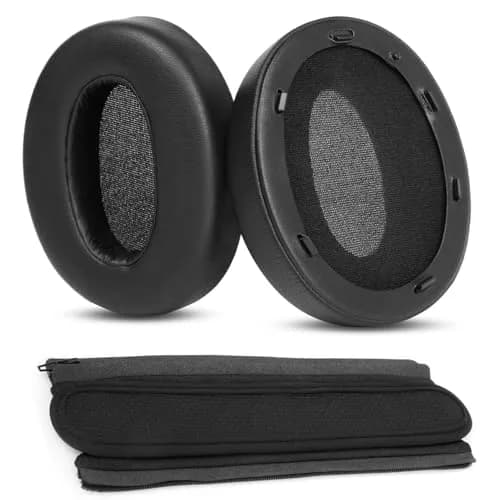 YunYiYi Replacement Earpads for Sony WH-XB910N Headphones | Black Protein Leather with Memory Foam (1 Pair) thumbnail 7