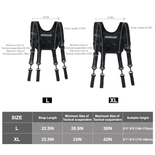 MELOTOUGH Tactical Suspenders for Duty Belt | Heavy Duty, Breathable & Adjustable (70-120 chars) thumbnail 3