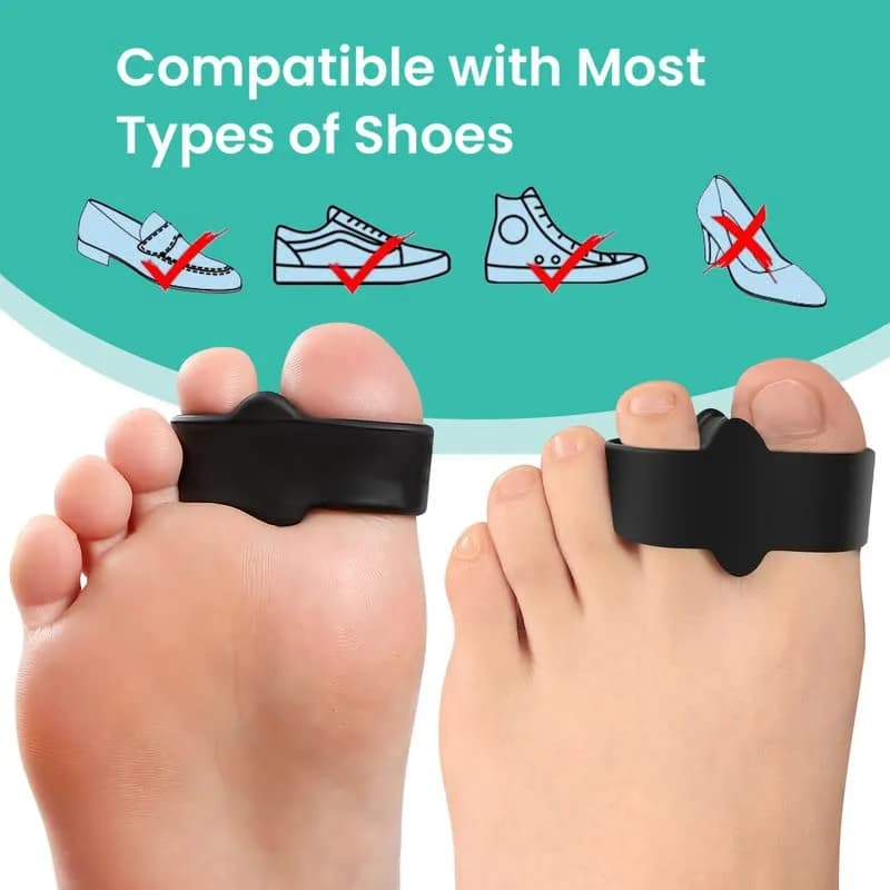 Welnove Pack of 12 Bunion Corrector Toe Separators with 2 Loops for Overlap Toe, Black | Soft Gel Toe Spacers for Pain Relief thumbnail 11