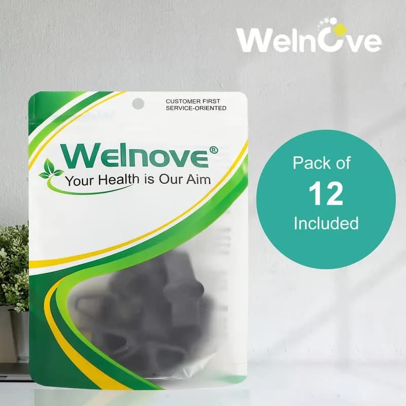 Welnove Pack of 12 Bunion Corrector Toe Separators with 2 Loops for Overlap Toe, Black | Soft Gel Toe Spacers for Pain Relief thumbnail 12