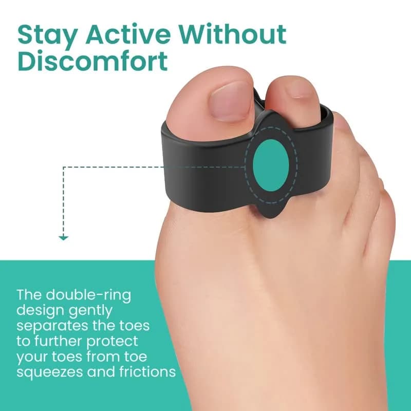 Welnove Pack of 12 Bunion Corrector Toe Separators with 2 Loops for Overlap Toe, Black | Soft Gel Toe Spacers for Pain Relief thumbnail 6